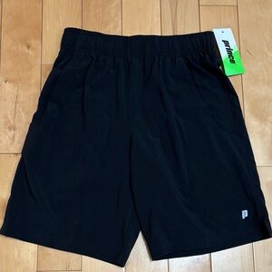 Prince Men's Black Athletic Shorts with Subtle Logo